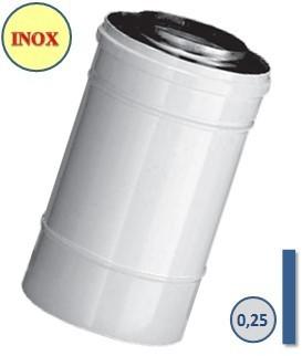 Conduits Concentrique Inox / Galva - L = 25cm - pour chaudières ventouses Gaz ou Fuel