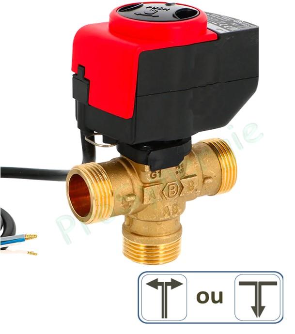 Vanne directionnelle 3 voies à boisseau cylindrique