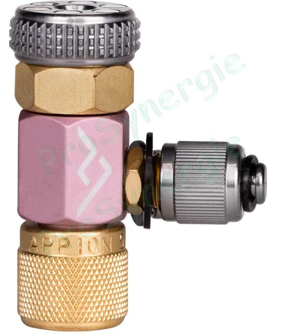 Raccord Té de contrôle schrader - Mâle  1/4'' - Femelle 5/16''