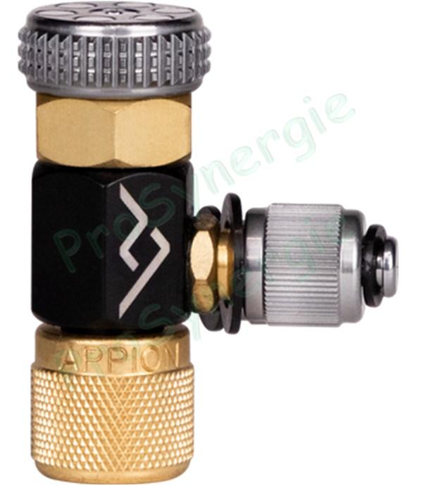 Raccord Té de contrôle schrader - Mâle  1/4'' - Femelle 1/4''