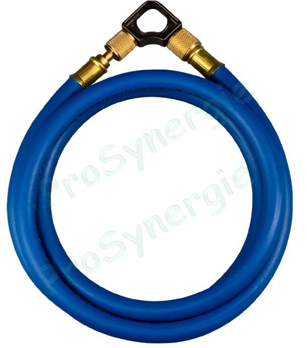 Flexible de récupération de gaz clim gros débit (3/8'') Bleu - Raccords 3/8'' - 1/4'' - Long. 1,8 m