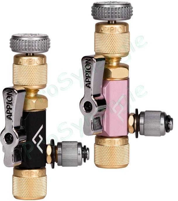 Raccord avec outil de démontage en charge de valve Schrader Femelle 1/4'' ou 5/16'' - Mâle 1/4''