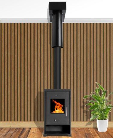 Conception d´un système de récupération d´air chaud à partir d´une hotte de foyer ou d´un poêle / cuisinière à bois.