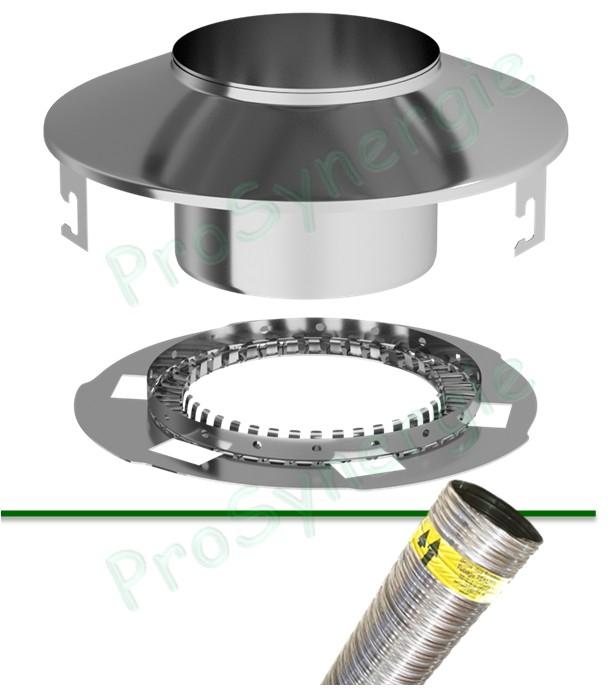 ECOTEN  - Collier de tubage 2 parties pour terminal et tubage flexible TENLISS Ø 80/86 à 200/206 mm