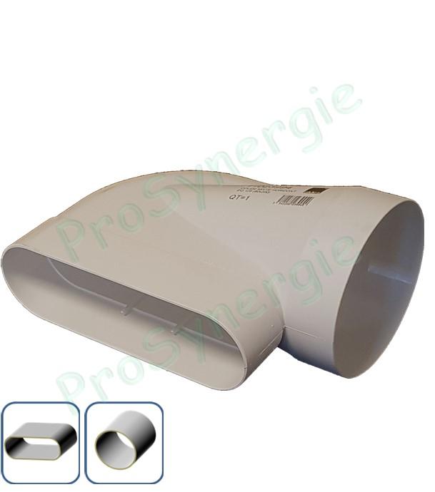 Coude 90° Horizontal Mixte pour bouche Minigaine Aldes - Ventilation (VMC) - Section 60 x 200 mm vers Ø 125 mm