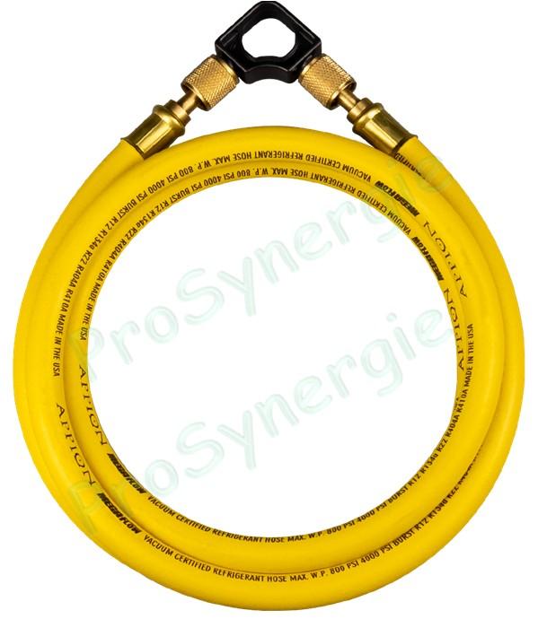 Flexible de récupération de gaz clim gros débit (3/8'') Jaune - Raccords 1/4'' - 1/4'' - Long. 1,8 m