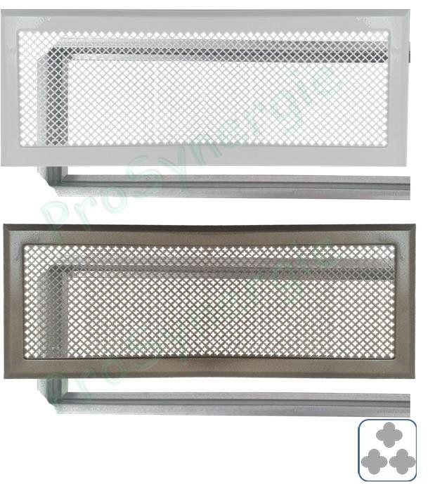 DESTOCKAGE - Grille Rectangulaire ´´Chambord´´ finition étoile - Laiton - 545x195mm - Diffusion d´air chaud avec pré-cadre