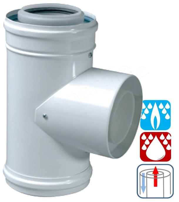Té de Visite + Tampon - Tubage Concentrique PPs / Galva - Gaz/Fioul Condensation