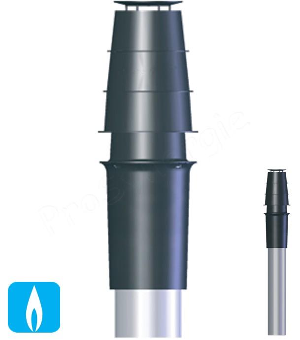 Terminal Vertical Econext Noir pour Concentrique Aluminium / Galva