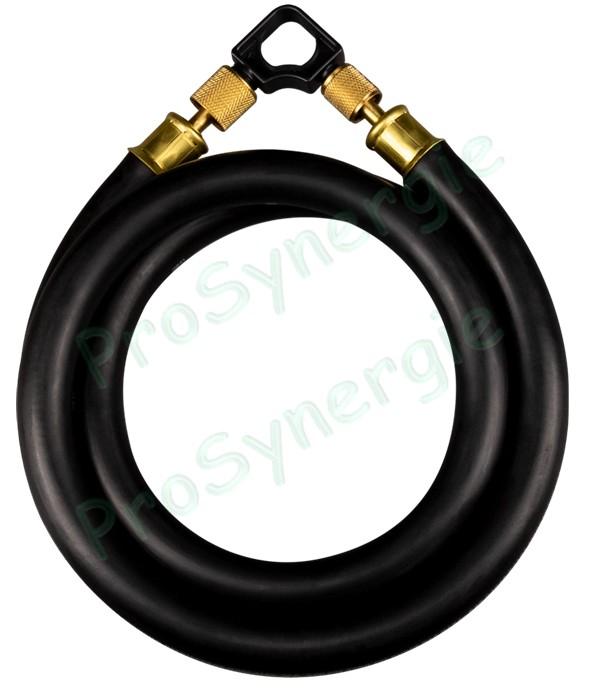 Flexible de tirage au vide de gaz clim gros débit Noir - Raccords 3/8'' - 1/4'' + Extracteur 1/4'' - Long. 1,8 m