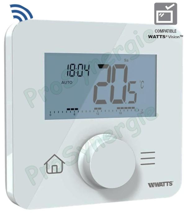 BT-DP03 HC RF - Thermostat d´ambiance numérique programmable hebdomadaire avec batterie sans fil RF 868,3 Mhz écran digital LCD rétroéclairé + touches tactiles compatible Watts Vision® 