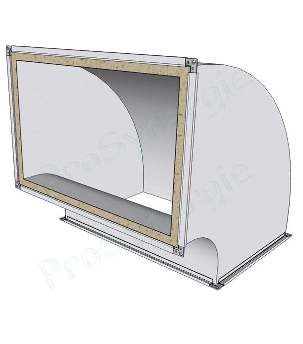 CR90idp - Coude 90° Rectangulaire à Cadre - Isolé 25 mm ext + paroi ext