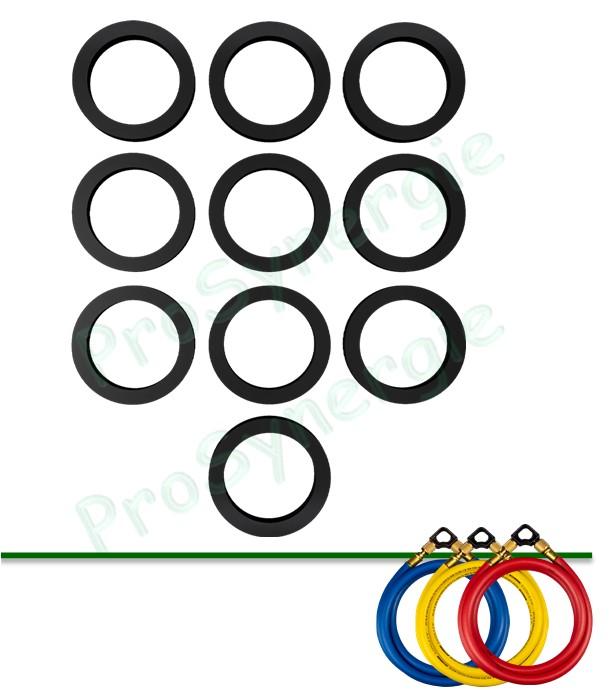 Lot de 10 Joints de rechange pour Flexible de récupération de gaz clim gros débit (3/8'') 1/4, 3/8 ou 1/2''