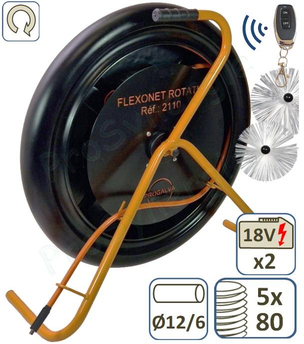 FLEXONET 12/12 Rotatif mototisé et sur batterie - 12 m de câble rotatif Ø 12/6 mm