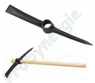 Pioche de térrassier à ouil rond 2.5kg - manche bois