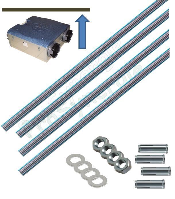 Kit fixation plafond échangeur ou motoventilateur Dee Fly