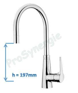 Robinet mitigeur cuisine bec rond douchette Telo