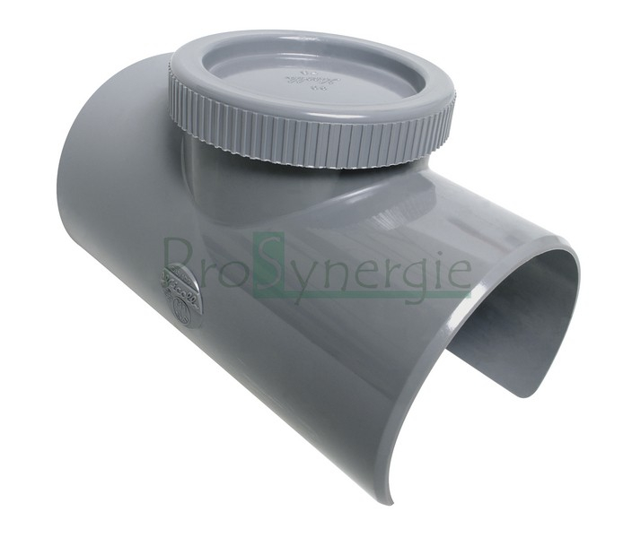 Selle PVC évacuation embranchement  de réparation 90° avec bouchon de visite Mâle Femelle