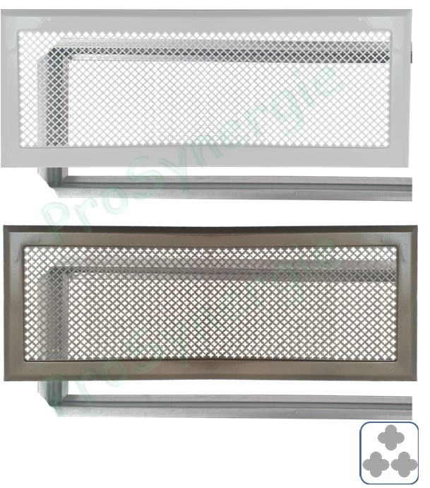DESTOCKAGE - Grille Rectangulaire ´´Chambord´´ finition étoile - Laiton - 545x195mm - Diffusion d´air chaud avec pré-cadre