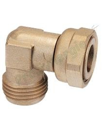 Raccord coudé 90° appareil cuisson ou canalisation encastrée Gaz MF (écrou porté plate)