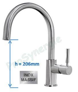Robinet mitigeur cuisine bec rond Vand (Inox)