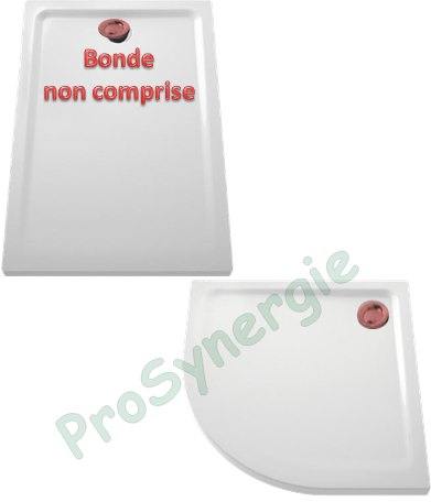 Receveur céramique extra plat 5,5 ou 7,5cm (bonde 90mm non fournie) ARKITEKT Carré ou Rectangulaire