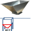 Avaloir, réhausse et couvercle (trémie pellet) section 1060x560mm hauteur 1010mm (contenance 428 litres) acier galvanisé pour cassette de transfert (vis ou pneumatique) de section 262x262mm